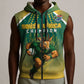 Custom South Africa Rugby Sleeveless Zip Hoodie Go Springboks Mascot Champion