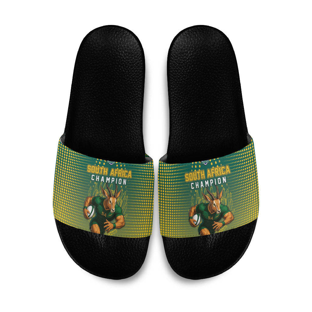 South Africa Rugby Slide Sandals Go Springboks Mascot Champion