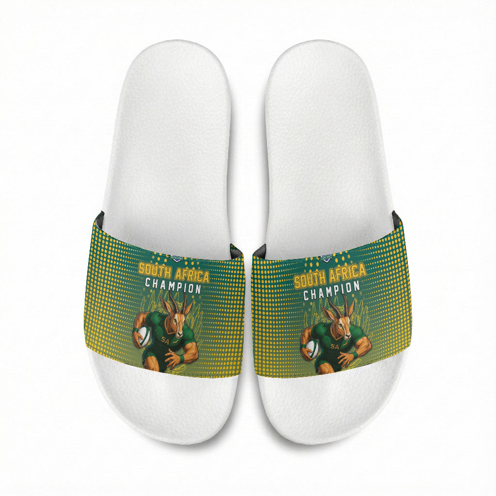 South Africa Rugby Slide Sandals Go Springboks Mascot Champion