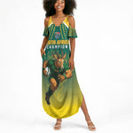 Custom South Africa Rugby Summer Maxi Dress Go Springboks Mascot Champion