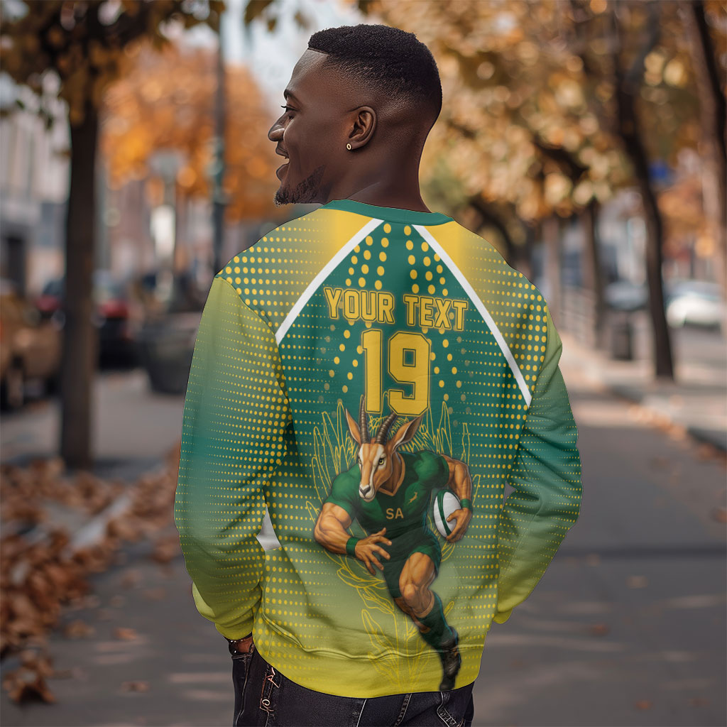 Custom South Africa Rugby Sweatshirt Go Springboks Mascot Champion