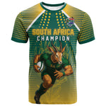 Custom South Africa Rugby T shirt Go Springboks Mascot Champion