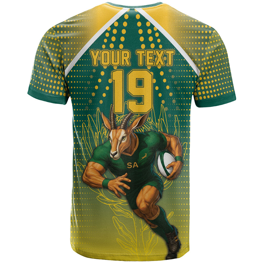 Custom South Africa Rugby T shirt Go Springboks Mascot Champion