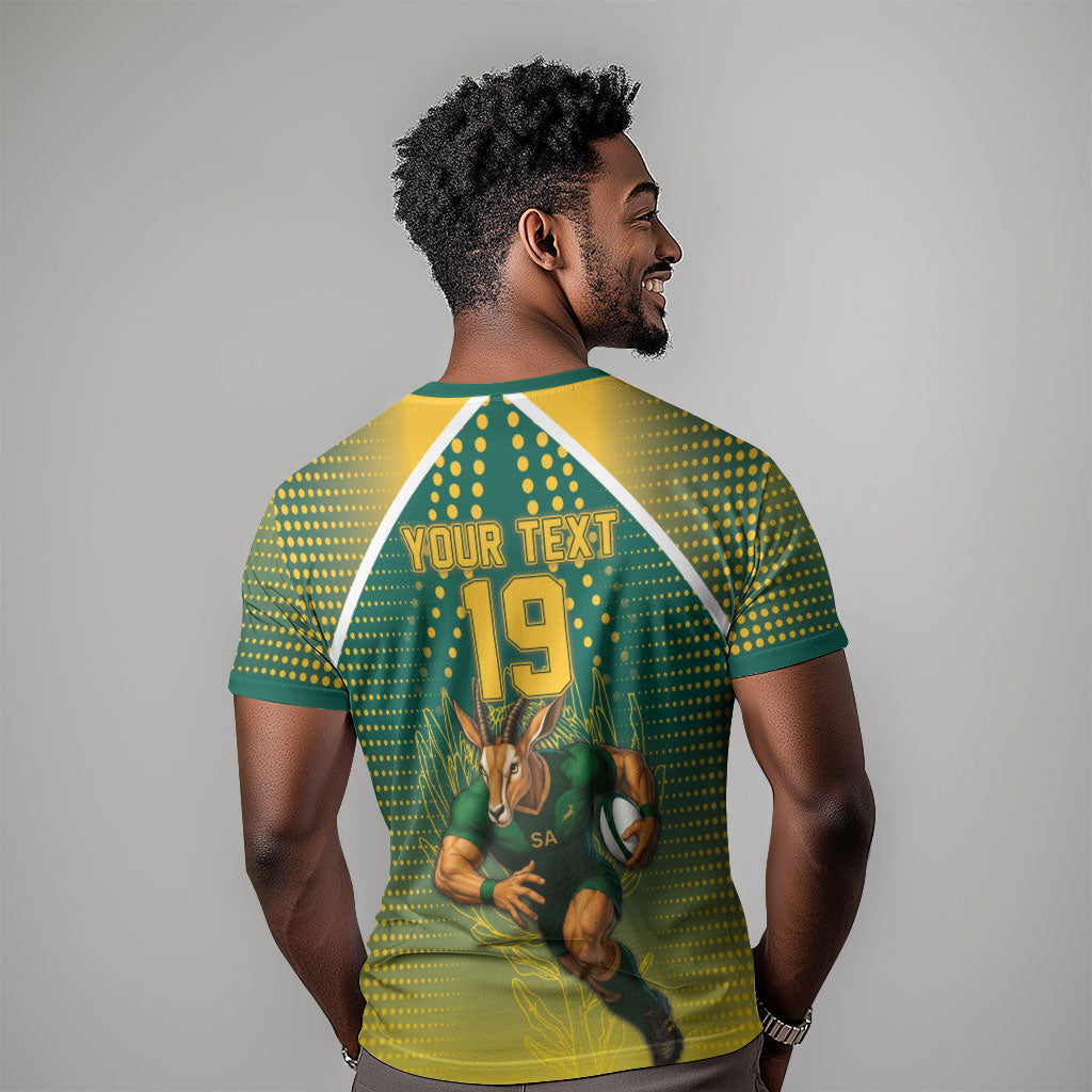 Custom South Africa Rugby T shirt Go Springboks Mascot Champion