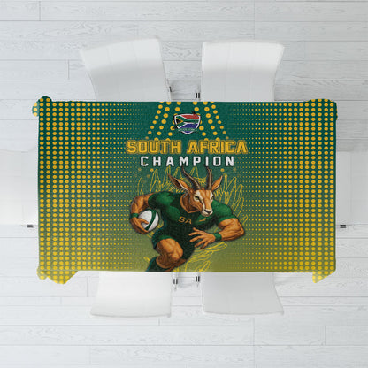 South Africa Rugby Tablecloth Go Springboks Mascot Champion