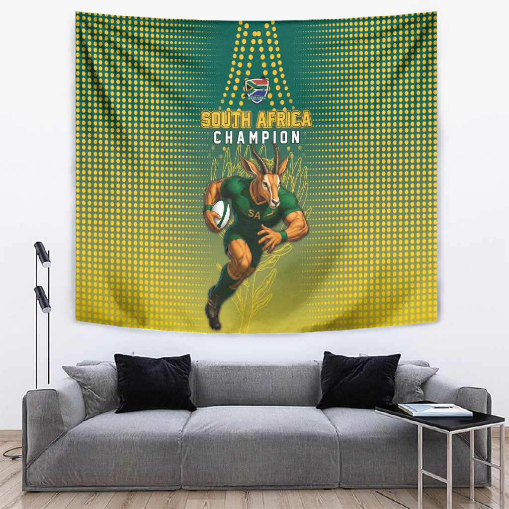 South Africa Rugby Tapestry Go Springboks Mascot Champion