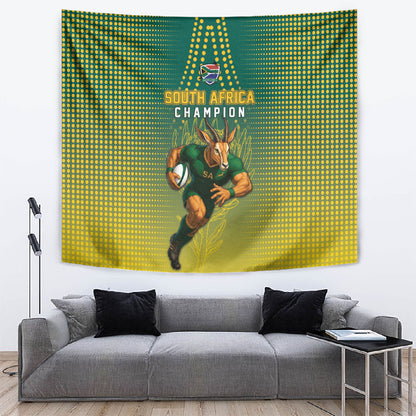 South Africa Rugby Tapestry Go Springboks Mascot Champion