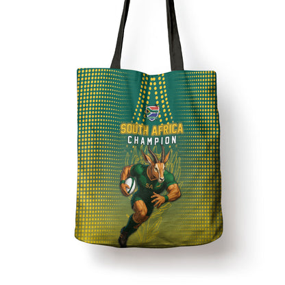 South Africa Rugby Tote Bag Go Springboks Mascot Champion
