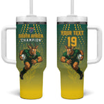 Custom South Africa Rugby Tumbler With Handle Go Springboks Mascot Champion
