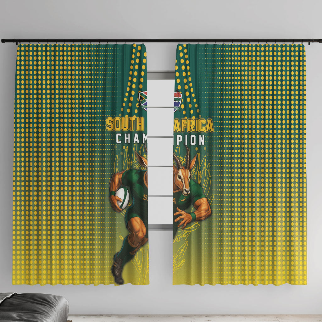 South Africa Rugby Window Curtain Go Springboks Mascot Champion