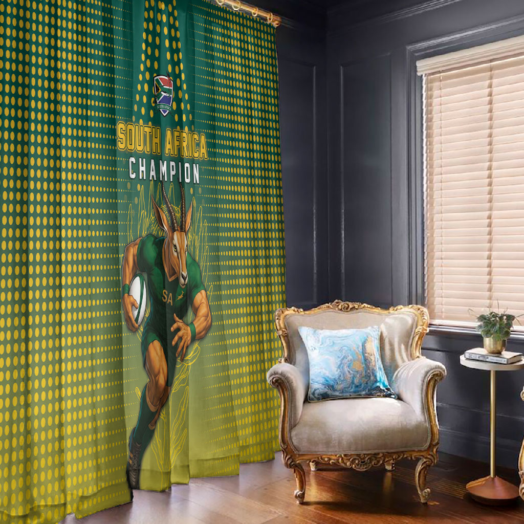South Africa Rugby Window Curtain Go Springboks Mascot Champion