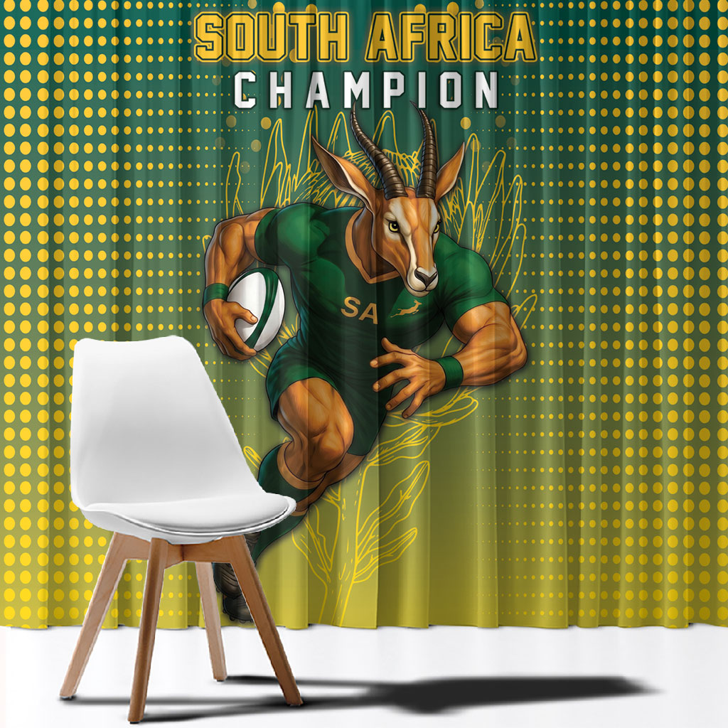 South Africa Rugby Window Curtain Go Springboks Mascot Champion
