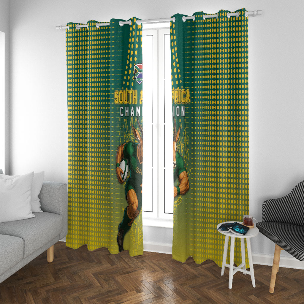 South Africa Rugby Window Curtain Go Springboks Mascot Champion