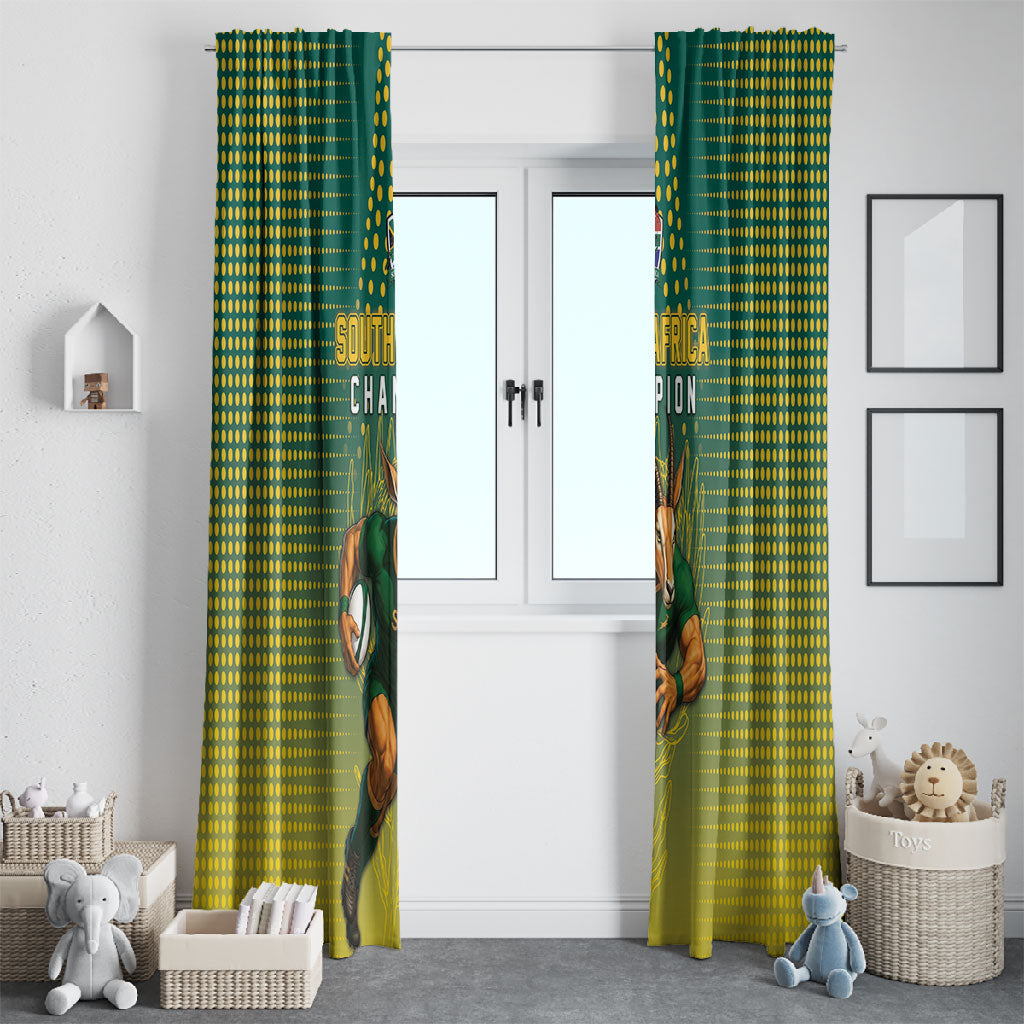 South Africa Rugby Window Curtain Go Springboks Mascot Champion