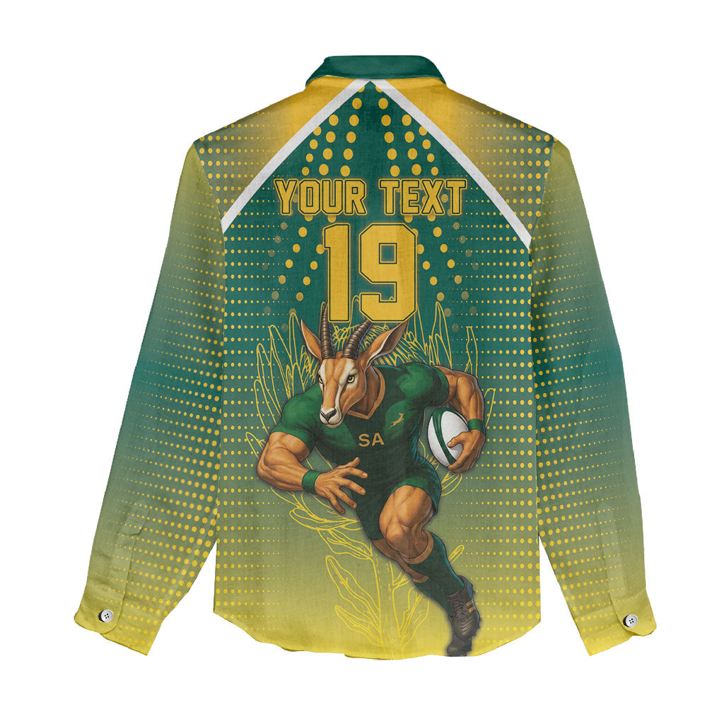 Custom South Africa Rugby Women Casual Shirt Go Springboks Mascot Champion
