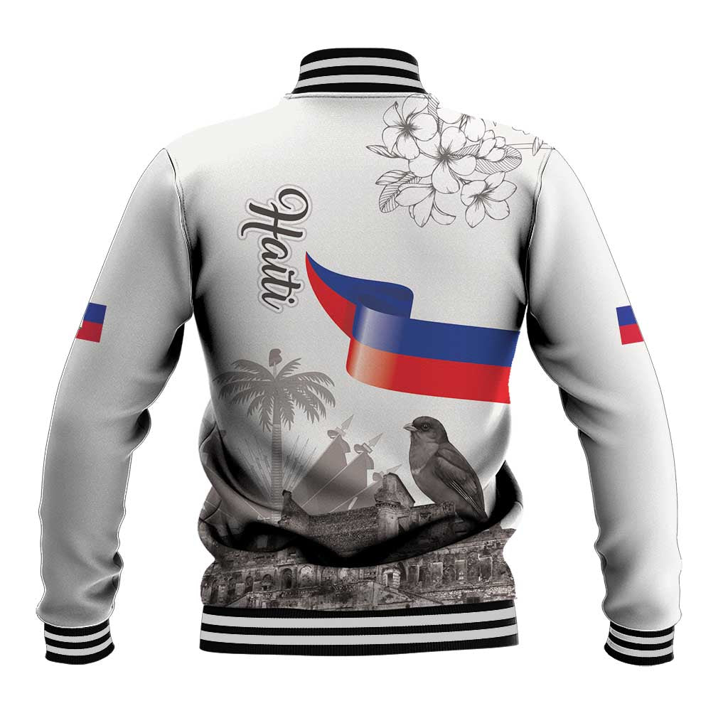 Afro-Haitians Citadelle Laferriere Baseball Jacket Hispaniolan Trogon and Plumeria - African Pride