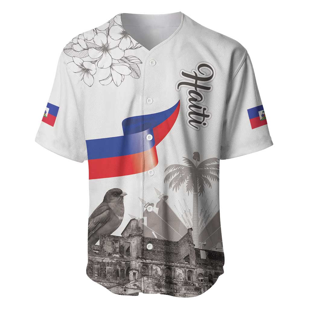 Afro-Haitians Citadelle Laferriere Baseball Jersey Hispaniolan Trogon and Plumeria LT19