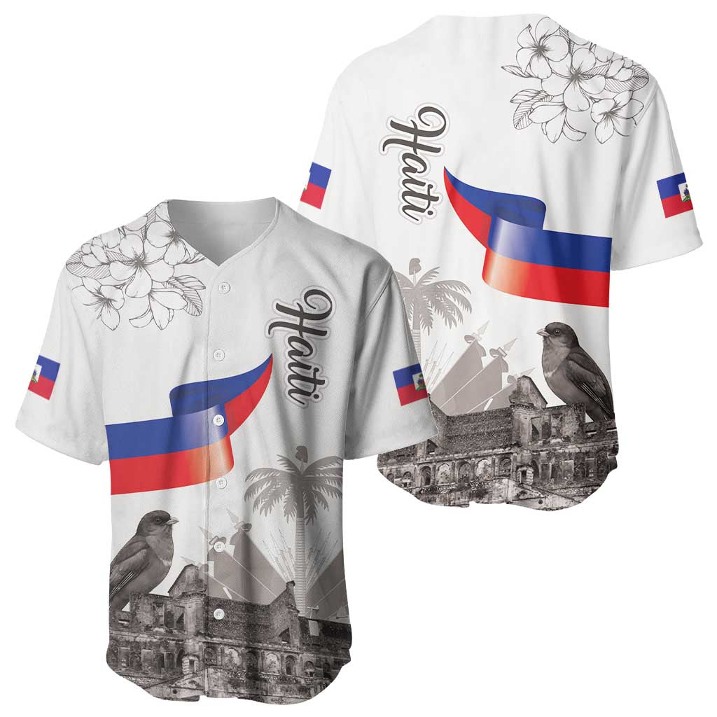 Afro-Haitians Citadelle Laferriere Baseball Jersey Hispaniolan Trogon and Plumeria LT19