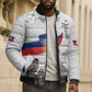 Afro-Haitians Citadelle Laferriere Bomber Puffer Jacket Hispaniolan Trogon and Plumeria