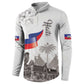 Afro-Haitians Citadelle Laferriere Button Sweatshirt Hispaniolan Trogon and Plumeria