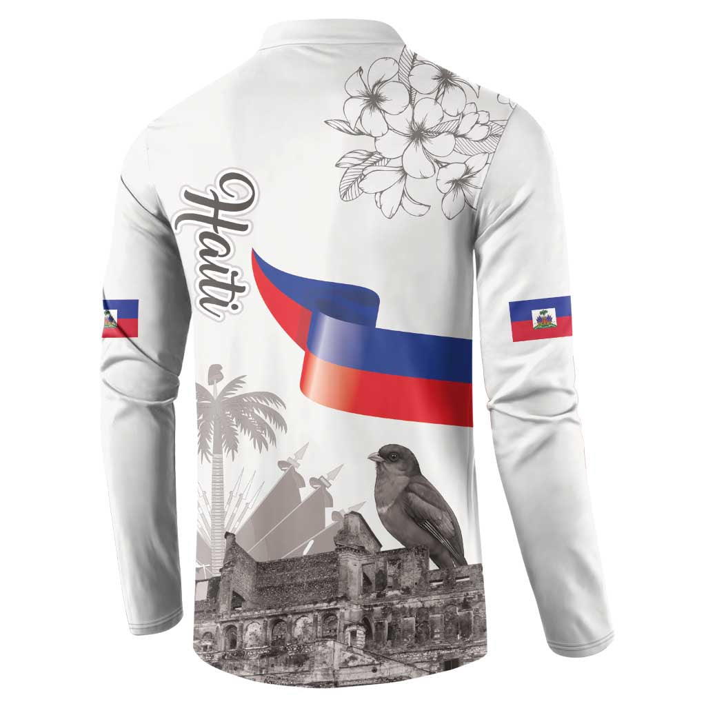 Afro-Haitians Citadelle Laferriere Button Sweatshirt Hispaniolan Trogon and Plumeria