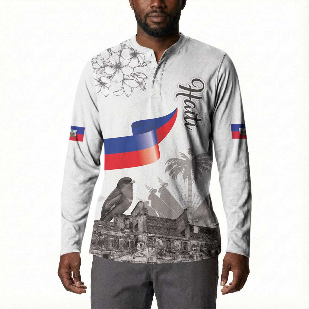 Afro-Haitians Citadelle Laferriere Button Sweatshirt Hispaniolan Trogon and Plumeria