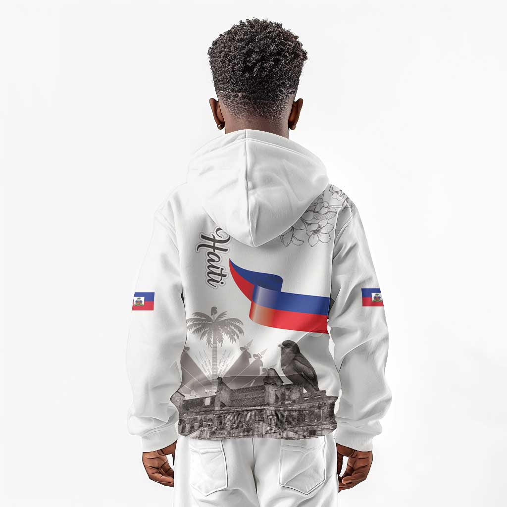 Afro-Haitians Citadelle Laferriere Kid Hoodie Hispaniolan Trogon and Plumeria - African Pride