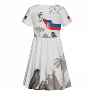 Afro-Haitians Citadelle Laferriere Kid Short Sleeve Dress Hispaniolan Trogon and Plumeria LT19