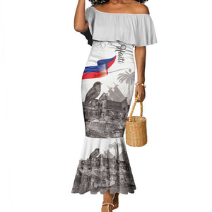 Afro-Haitians Citadelle Laferriere Mermaid Dress Hispaniolan Trogon and Plumeria LT19