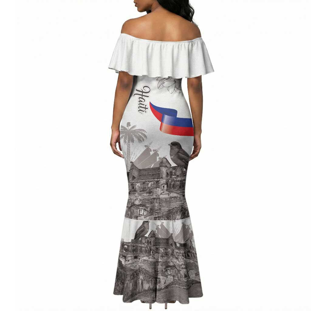 Afro-Haitians Citadelle Laferriere Mermaid Dress Hispaniolan Trogon and Plumeria LT19