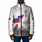 Afro-Haitians Citadelle Laferriere Padded Jacket Hispaniolan Trogon and Plumeria