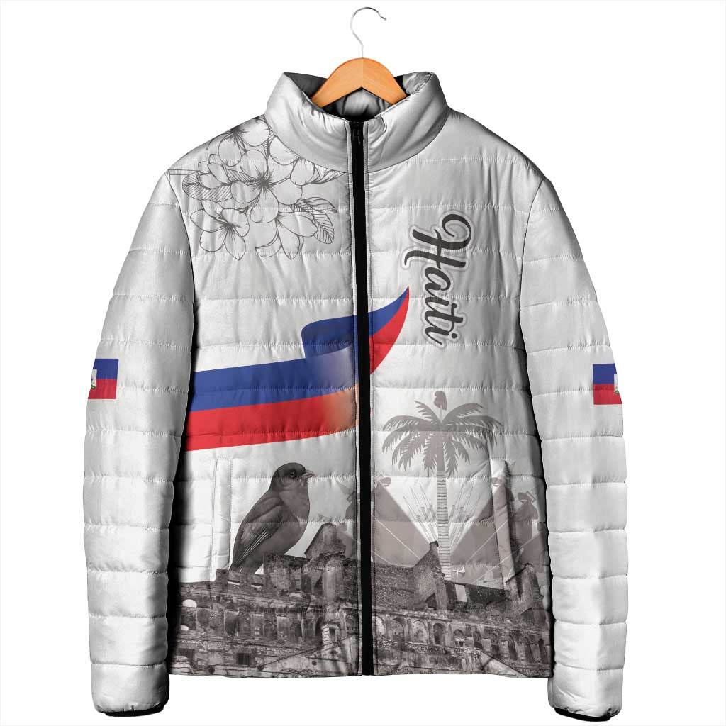 Afro-Haitians Citadelle Laferriere Padded Jacket Hispaniolan Trogon and Plumeria