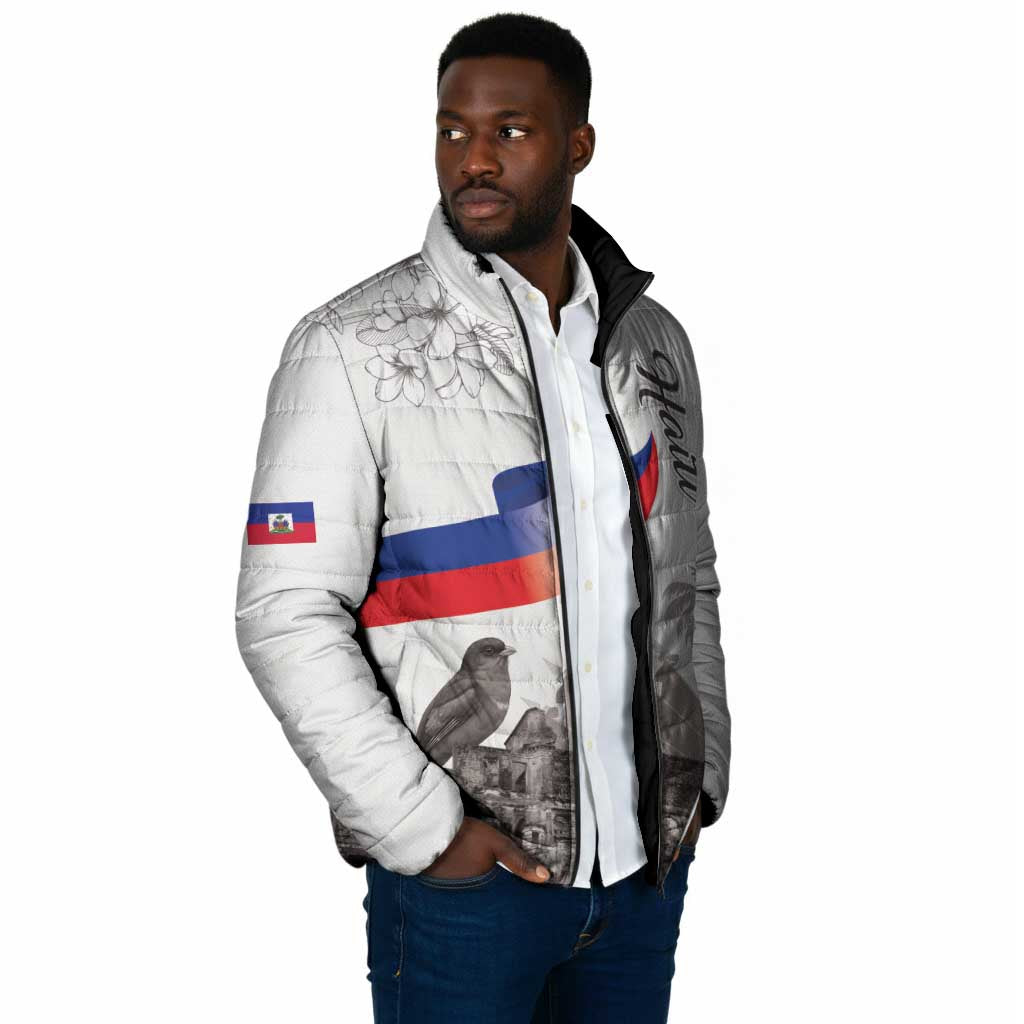 Afro-Haitians Citadelle Laferriere Padded Jacket Hispaniolan Trogon and Plumeria