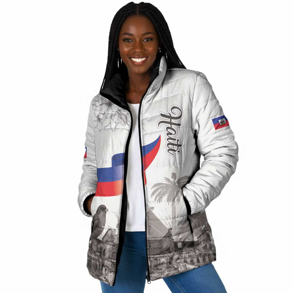 Afro-Haitians Citadelle Laferriere Padded Jacket Hispaniolan Trogon and Plumeria