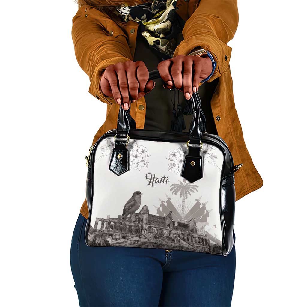 Afro-Haitians Citadelle Laferriere Shoulder Handbag Hispaniolan Trogon and Plumeria - African Pride