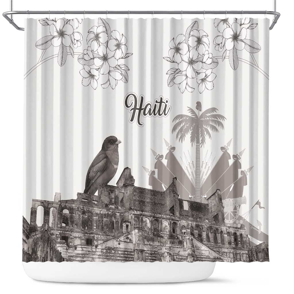 Afro-Haitians Citadelle Laferriere Shower Curtain Hispaniolan Trogon and Plumeria - African Pride