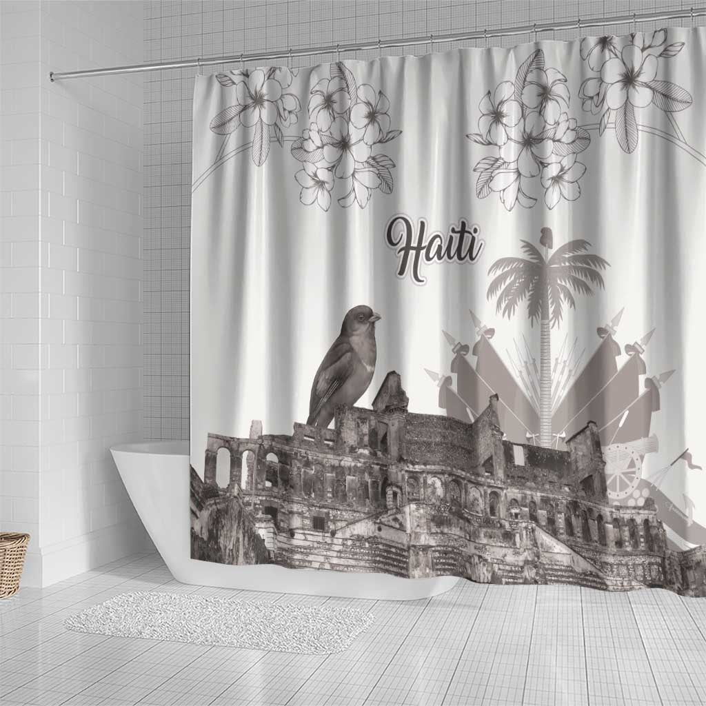 Afro-Haitians Citadelle Laferriere Shower Curtain Hispaniolan Trogon and Plumeria - African Pride