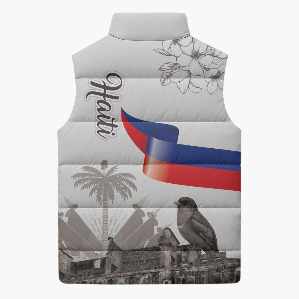 Afro-Haitians Citadelle Laferriere Sleeveless Puffer Jacket Hispaniolan Trogon and Plumeria