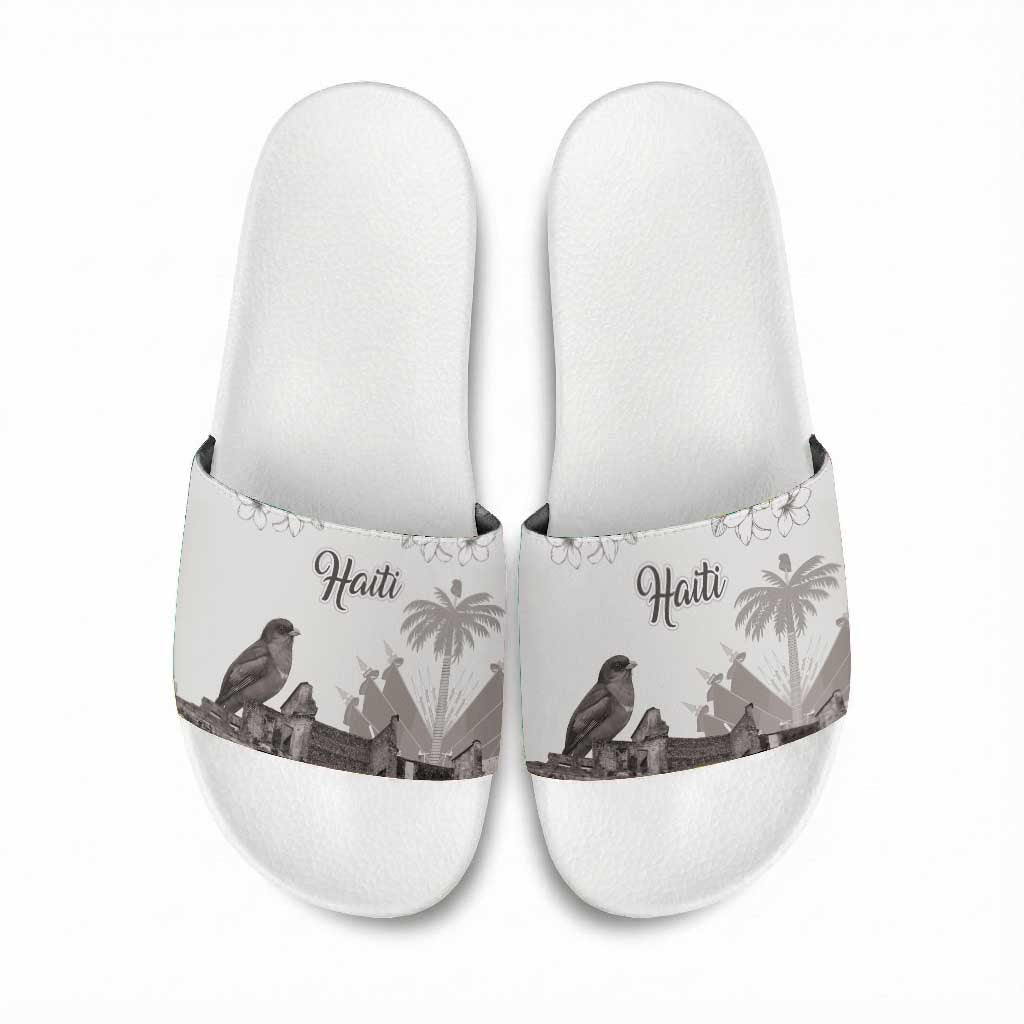 Afro-Haitians Citadelle Laferriere Slide Sandals Hispaniolan Trogon and Plumeria