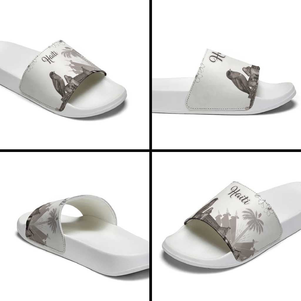 Afro-Haitians Citadelle Laferriere Slide Sandals Hispaniolan Trogon and Plumeria