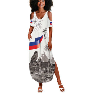 Afro-Haitians Citadelle Laferriere Summer Maxi Dress Hispaniolan Trogon and Plumeria LT19