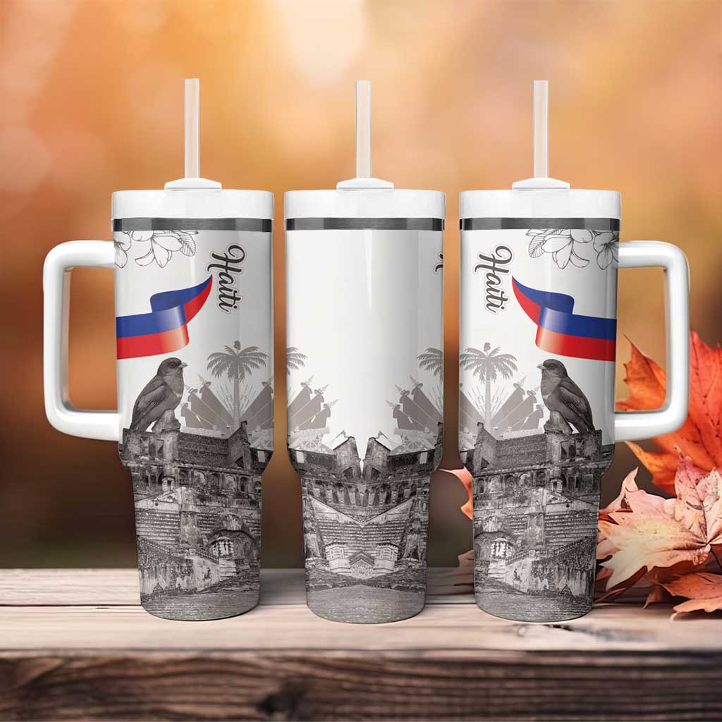 Afro-Haitians Citadelle Laferriere Tumbler With Handle Hispaniolan Trogon and Plumeria - African Pride