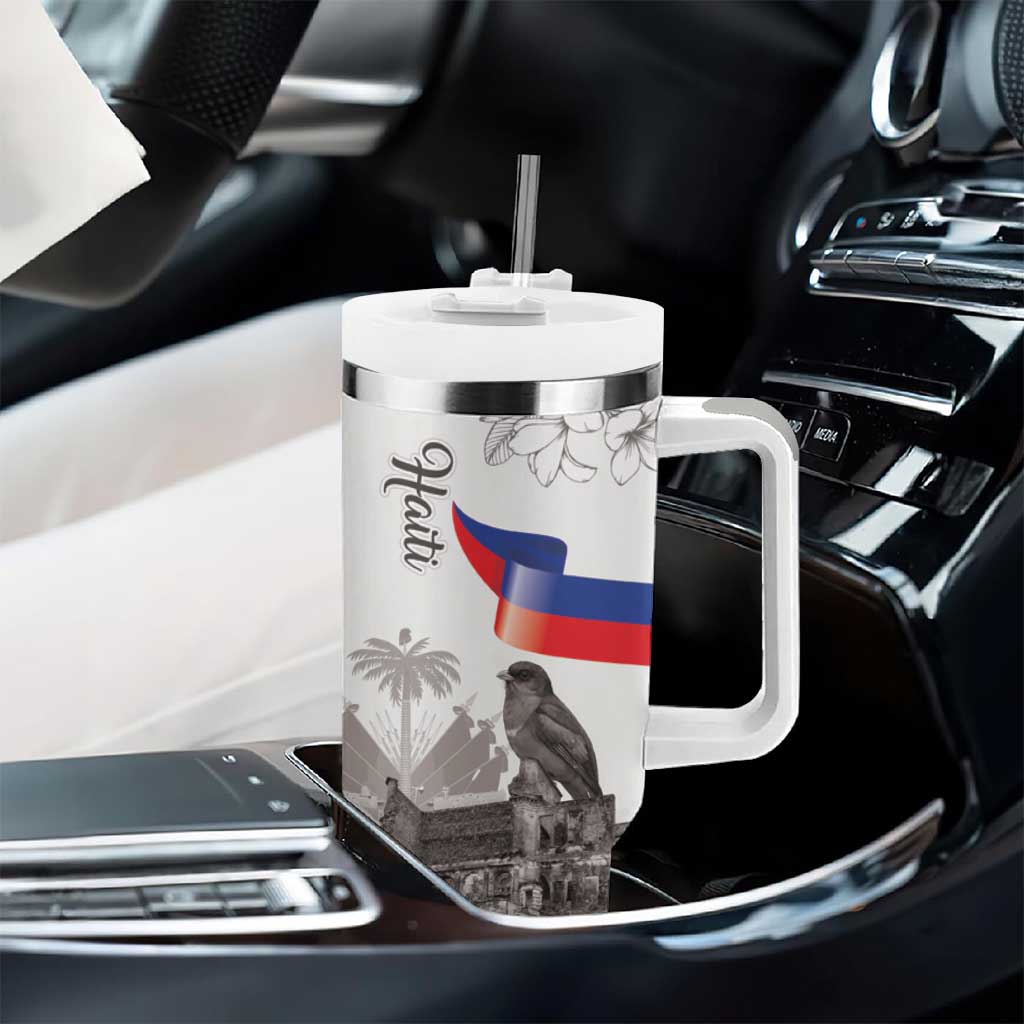 Afro-Haitians Citadelle Laferriere Tumbler With Handle Hispaniolan Trogon and Plumeria - African Pride