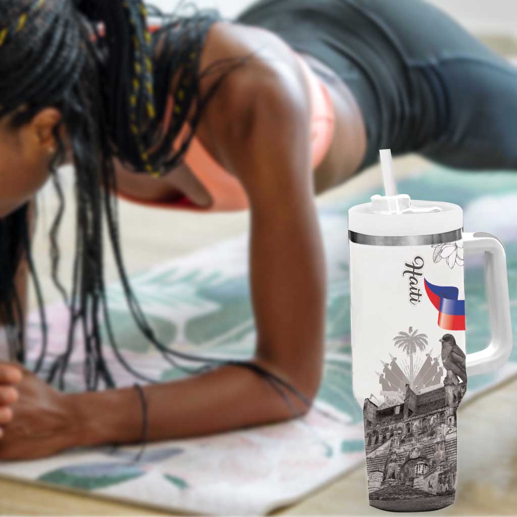 Afro-Haitians Citadelle Laferriere Tumbler With Handle Hispaniolan Trogon and Plumeria - African Pride