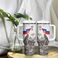 Afro-Haitians Citadelle Laferriere Tumbler With Handle Hispaniolan Trogon and Plumeria - African Pride