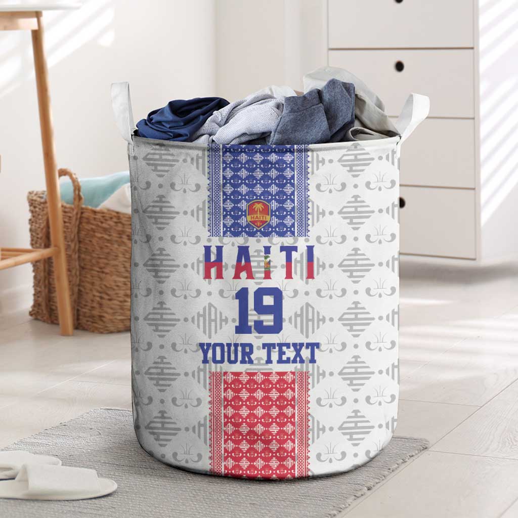 Custom Afro-Haitians Football Laundry Basket National Flag Design - African Pride