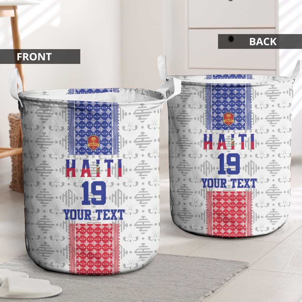 Custom Afro-Haitians Football Laundry Basket National Flag Design - African Pride