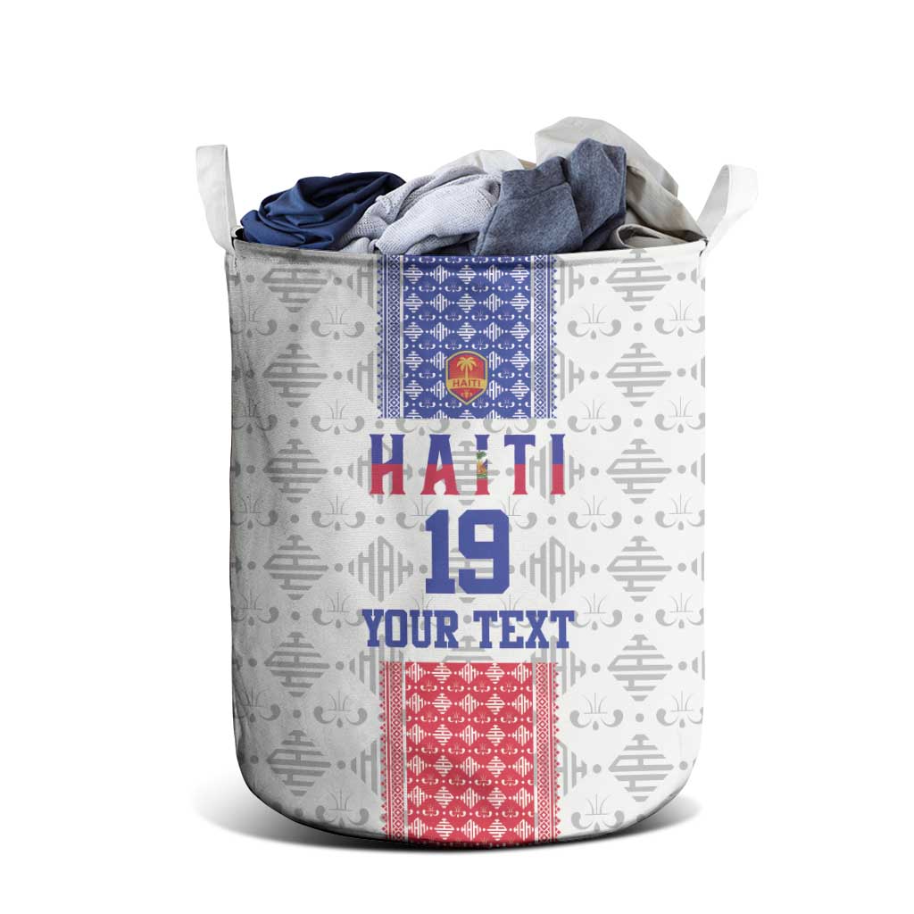 Custom Afro-Haitians Football Laundry Basket National Flag Design - African Pride