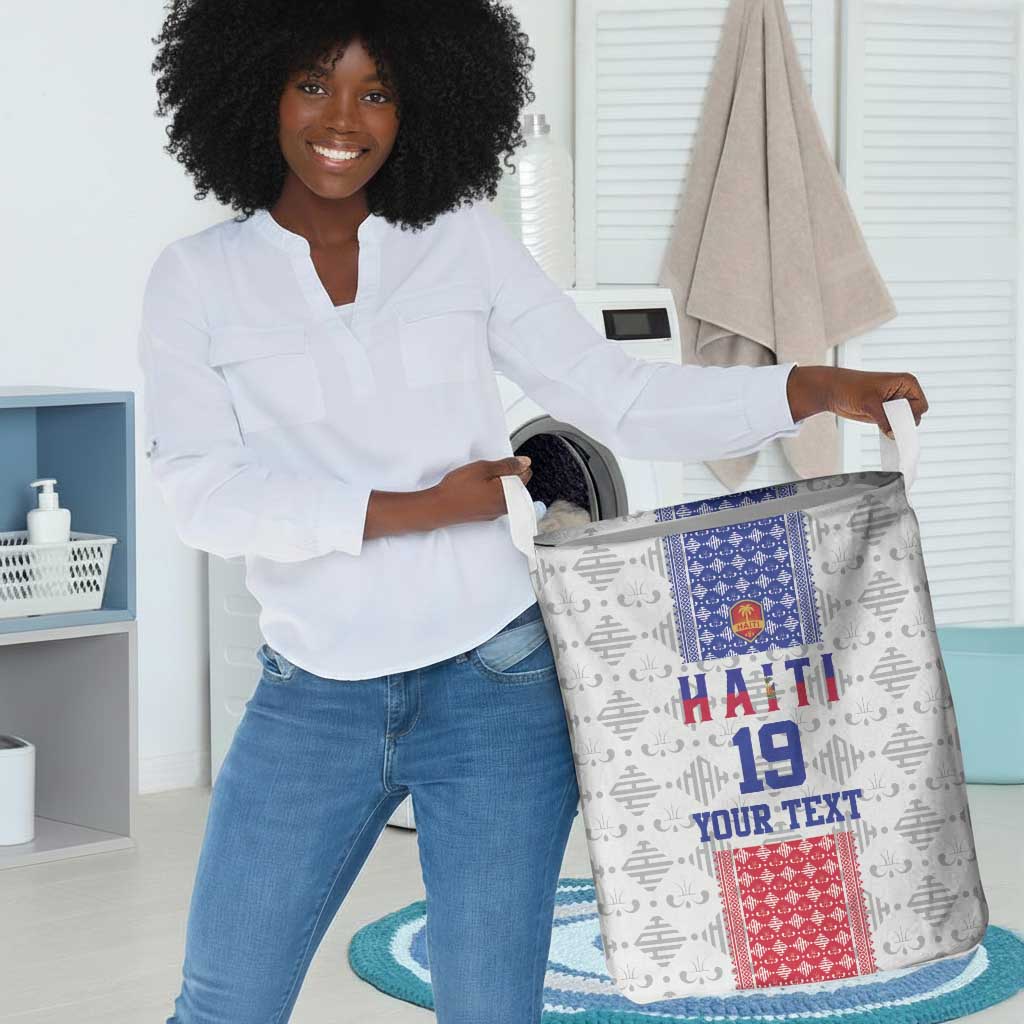 Custom Afro-Haitians Football Laundry Basket National Flag Design - African Pride