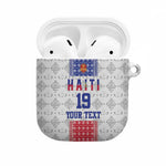 Custom Afro-Haitians Football AirPods Case National Flag Design